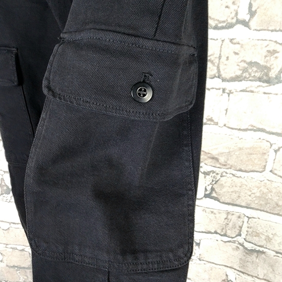 Aritzia Wilfred Free Modern Cargo High Waist Barrel Leg Pant Black Size 12 - Picture 11 of 13